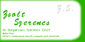 zsolt szerencs business card